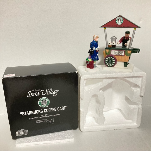 Department 56 Original Snow Village. “Starbucks Coffee Cart. Released 1995. - Picture 1 of 7
